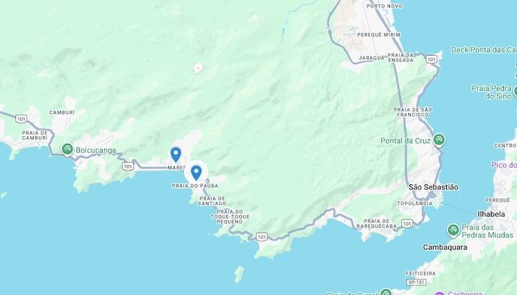Mapa Praia de Paúba localização