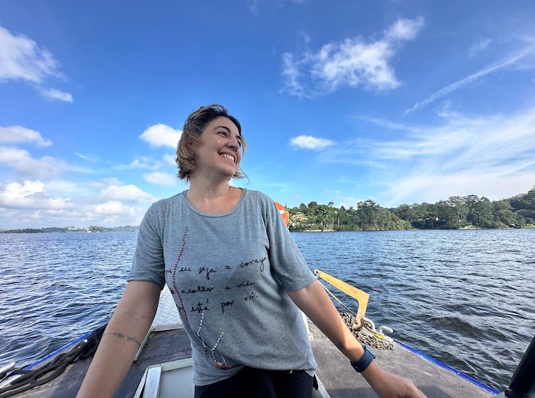 Passeio de barco na represa de Guarapiranga Catia Noronha