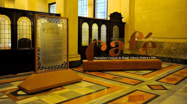 Entrada para a exposição permanente do Museu do Café