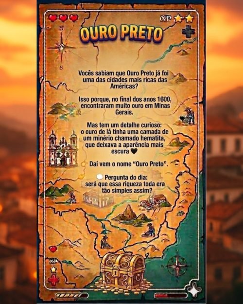 Card 2 de curiosidades sobre Ouro Preto para adolescentes - Mães em Viagem