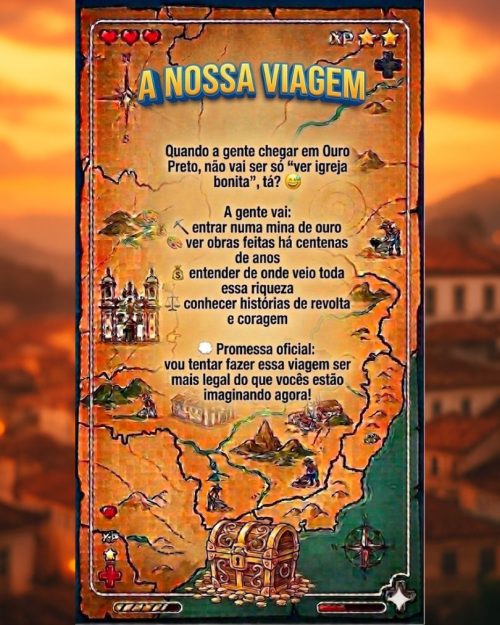 Card 6 de curiosidades sobre Ouro Preto para adolescentes - Mães em Viagem